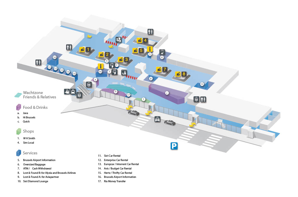 Plattegrond aankomstzone